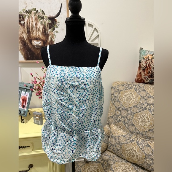 Banana Republic Blue and White Ruched Camisole - Picture 1 of 5